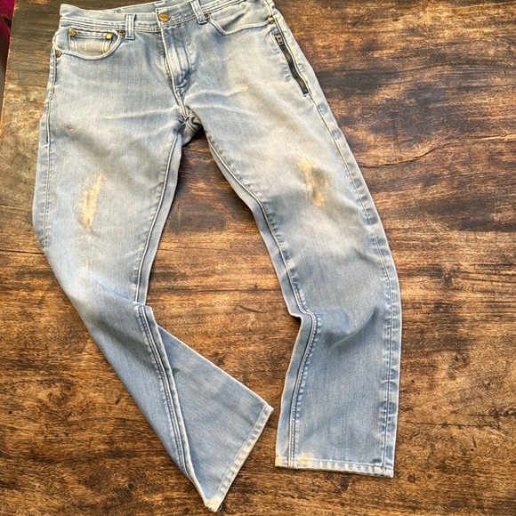 Rare vintage Levi’s 511 faded perfectly distressed jeans size 34 unisex straight - Picture 1 of 17